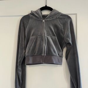 H&M cropped velvet hoodie - size XS